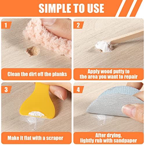 Image of Deuvuo Wood Filler, Wood Putty Filler White - Our Wood Grain Filler Offers a Quick and Lasting Fix for Any Damage or Flaw - Paintable, Stainable, Sandable & Quick Drying - 9.87 Ounce