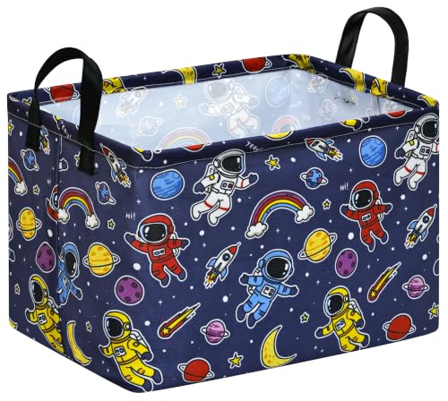 Image of Space Storage Basket for Boys, Rocket Toy Bin, Kids Gifts Basket