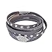 Produktbild Akki Damen Strass Armband mit anhänger Magnetisches Wickel Slake Sterne Band Nietten Magnet schmuck Kristallen Engel Baum Blume für Frauen Silber Schön Wickel Sternen Franzen Magnetverschluss Grau 1