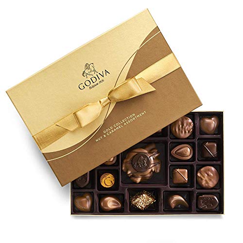 GODIVA Chocolatier Gift Box, Nut & Caramel, 19 Count