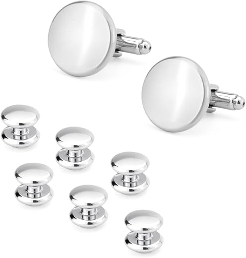 Wynameleri Cufflinks and Tuxedo Studs Set Suit Accessories for Men in Gift Box