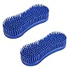 2 Pcs Silicone Horse Grooming Brush PP Material, Lightweight and Portable, For Horse Grooming Care and Sensitive Skin