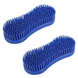 2 Pcs Silicone Horse Grooming Brush PP Material, Lightweight and Portable, For Horse Grooming Care and Sensitive Skin