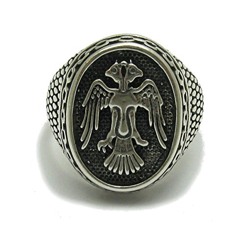 Bague en argent massif 925 aigle à deux têtes pour parfaire votre style rock ou casual