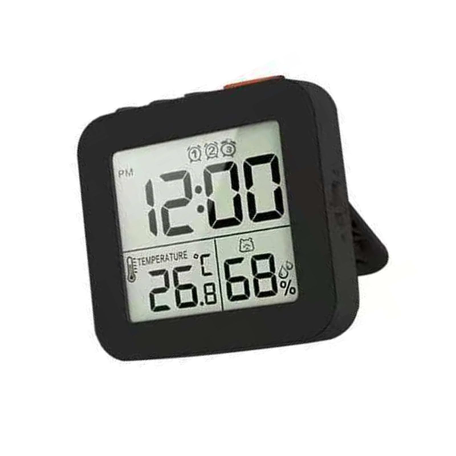 YROHGKPN Digital Alarm Clock with 3 Alarms LCD Screen Backlight Snoozes Indoor Temperature Humidity Monitor Battery Operated Backlight Snoozes Function Alarm Clock