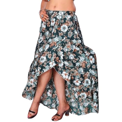 Image of JYESHTA Women's American Crepe Flared A Line Stitched Long Skirt with 12 Mtr Flare 40 in Height | Skirts for Women Long Length | Long Skirts for Girls
