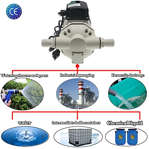 Diaphragm Irrigation Self Priming Electric Water Pump;Large Flow Pump 10.6 Gpm, 115Vac, 23Psi, 14.3Lb, Lift 11M, Power 350W (Pump-540B), White, (Pump-540) #TOP2