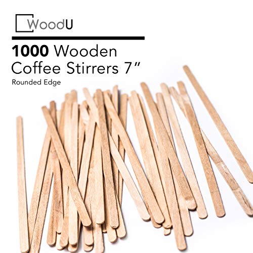 Coffee Stir Sticks Round End, Eco Friendly Coffee Stirrers Dark Wood for Hot