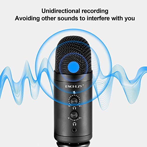 Fonsawa Usb Condenser Microphone Podcast Pc Microphone: Vocal Recording Streaming Mic Studio Professional Zero Latency Monitoring Kit For Singing Skype Gaming Voice Youtube With Tripod Stand #TOP3