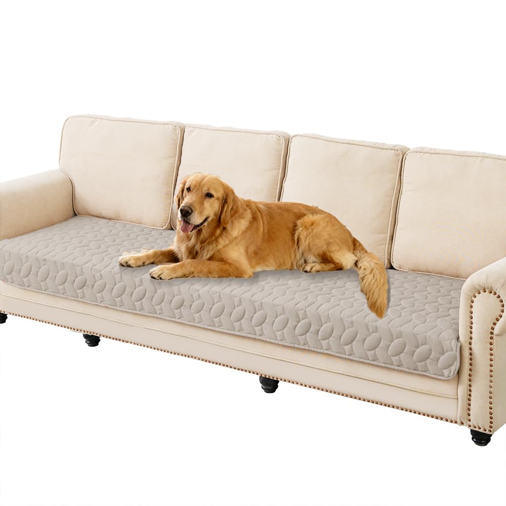 Ameritex Waterproof Pet Bed Cover Anti-Slip Dog Bed Blanket for Sofa and Furniture Waterproof New Pattern Design (Khaki, 30x80 Inch (Pack of 1))