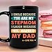 Personalized Mothers Day Gifts For Stepmom - I Smile Because Youre My Step Mom, Stepmom Gift from Stepdaughter, Stepson on Birthday, Christmas Coffee Mug (Black11oz)