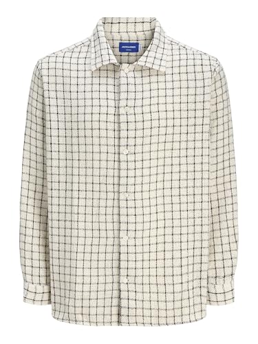 T-Shirt Homme JACK & JONES Jorwinter Boucle Ls Styd Aw24 en maille bouclée noire