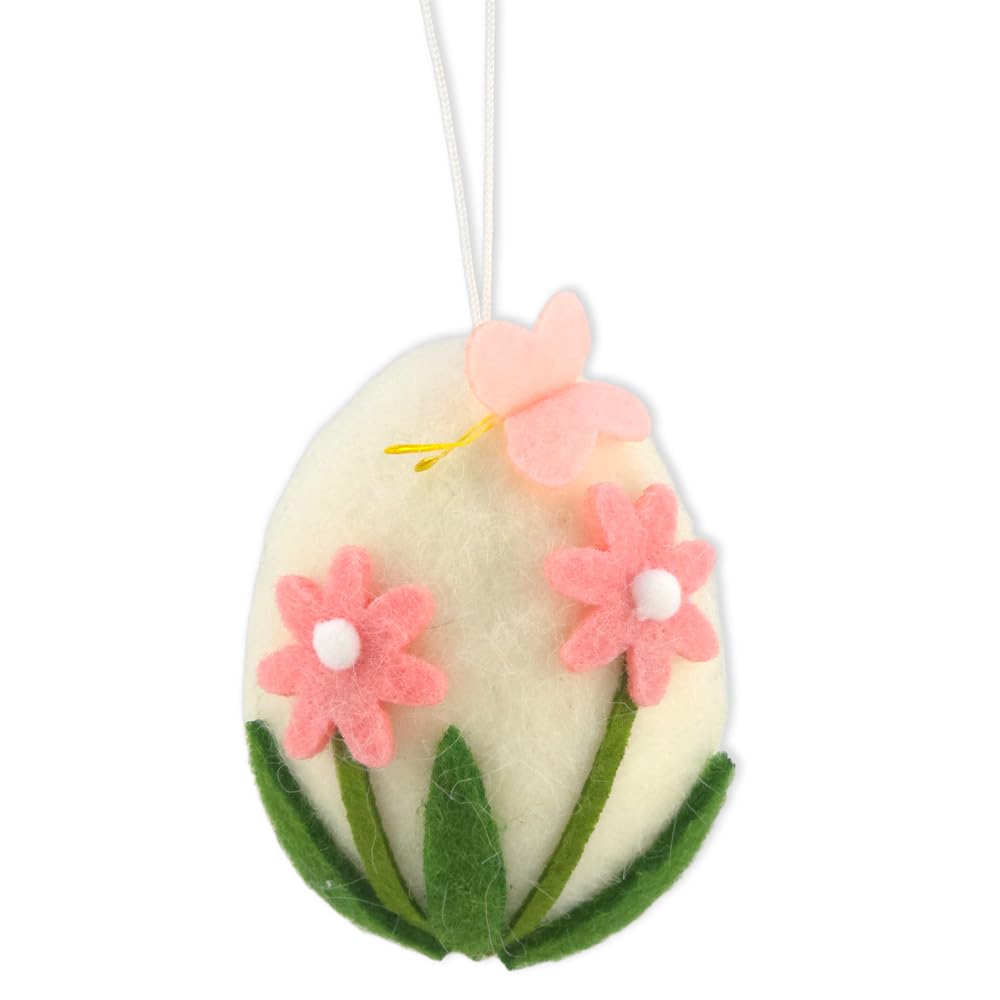 Crafty Capers White | Felt Large Hanging Easter Tree Decoration | 9Cm Tall
