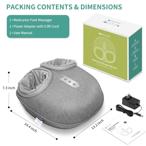 Medcursor Foot Massager Machine with Heat, Deep Kneading Massager, Delivers Relief for Tired Muscles and Plantar, Multi-Level Settings & Adjustable Intensity for Home or Office Use - 7