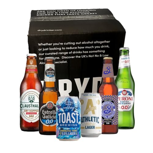 Drydrinker World Lager Tour - Pack of 6 Global Lager Favourites Non Alcoholic Beers Gift Set | Premium Low Alcohol Lagers From Around the World | Zero & Low Alcohol Beer Gifts for Beer Lovers