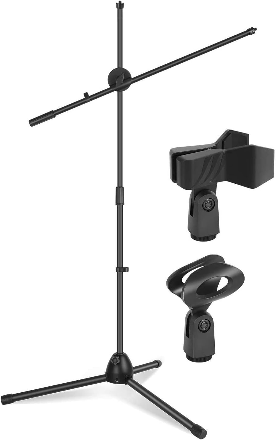 Kadence Mic Stand Heavy Duty Adjustable Dual Microphone Stand, Studio Microphone Stand (M30 Black)