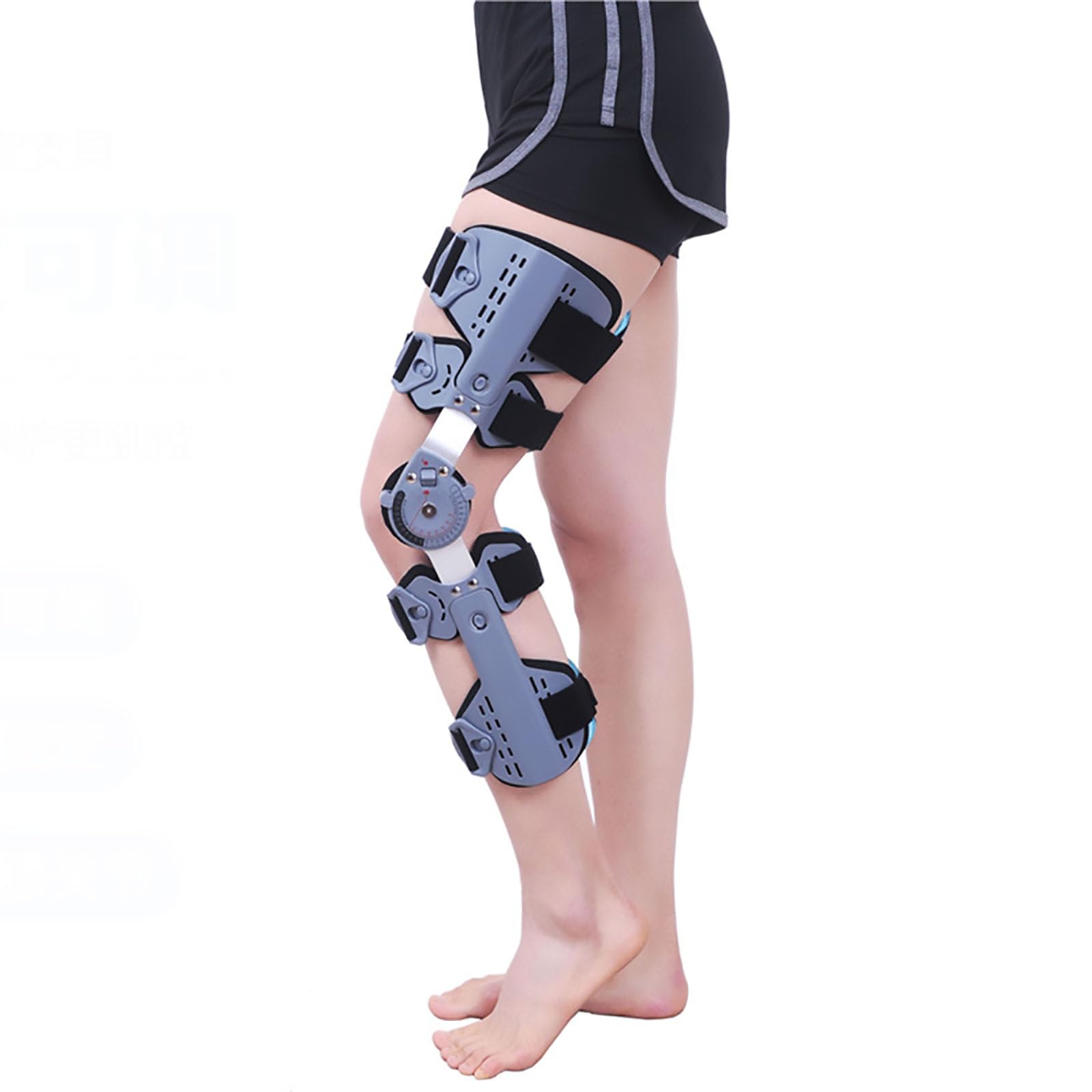HAILM Inmovilizador de Rodilla, Rodillera con Bisagras, Revestimiento Transpirable y Aleación Aluminio, para Estabilización Recuperación, Lesiones ACL, MCL y PCL