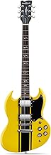 WestCreek RACER Solid Body Electric Guitar, Double Cut guitar, Rounded End Frets, Bone nut, Rosewood Fingerboard, Mahogany Body (Bumble-B)