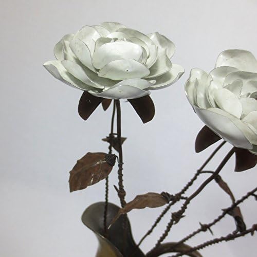 A Single Rustic White Immortal Wild Rose With Barbed Wire Stem Forever Blooming Flower