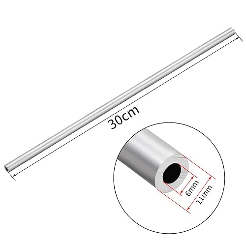 Miniatura 8 de uxcell 6063 tubo recto redondo de aluminio inconsútil de la tubería 1 pies de longitud 0,156 pulgadas ID 0,39 pulgadas OD