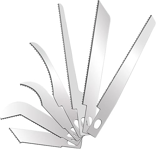 7 hojas de sierra de 7 tamaños con caja de plástico para sierra de mano de modelo, cuchillo de modelado, repuesto de sierra para metales