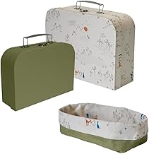 Box and Beyond - Lot de 2 valisettes en Carton Rigide + Organiseur Rangement en Polycoton Offert - Taille M & L