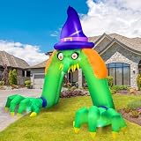 Danxilu 12 FT Giant Halloween Inflatable Witch Archway Outdoor Decorations, Original Red Eye Witch Arch Build-in LED Lighted Spooky Haunted Blow Up Yard Decoration for Garden Lawn Holiday Party Decor