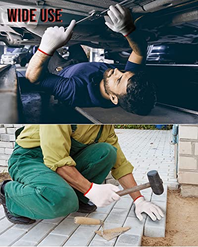 Satinior 36 Pairs Hand Work Gloves White Cotton Liners Gloves Safety Work Gloves Liners Men Women Cotton Bbq Gloves (Red Edging), One Size #TOP6