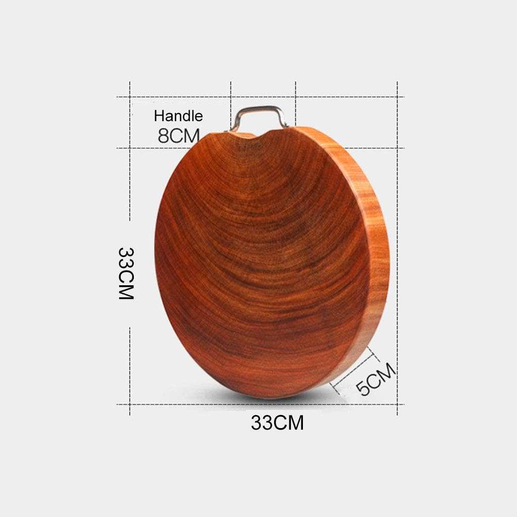 Chopping Boardcutting Board Round Whole Wood with Handle Kitchen Cutting Board Hand-Made Unpainted Health Suitable for Cutting Vegetables/Fruits/Meat