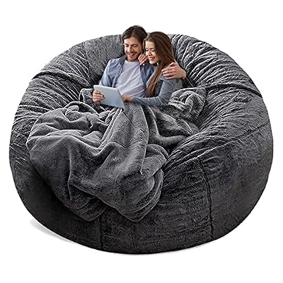 Bean Bag Chair Cover, Big Round Lazy Sofa Bed Cover for Adults (No Filler)
