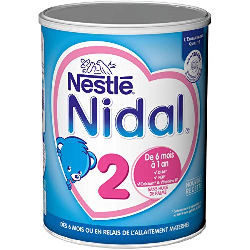 Nestlé Nidal 2 - Lait en poudre 2ème Age pour bébé de 6 à 12 mois - 800g