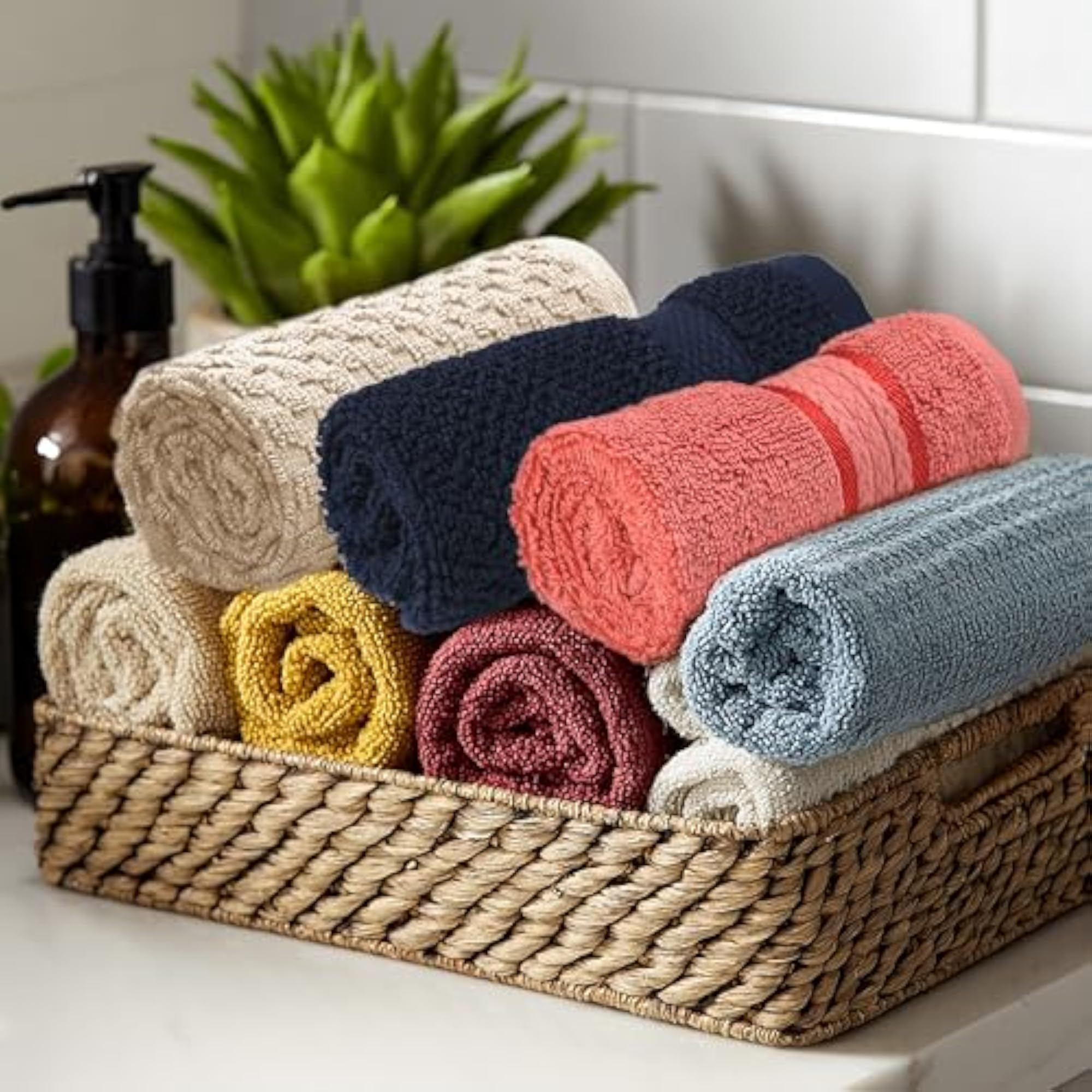 24 Pack Multicolor Assorted Face Towels