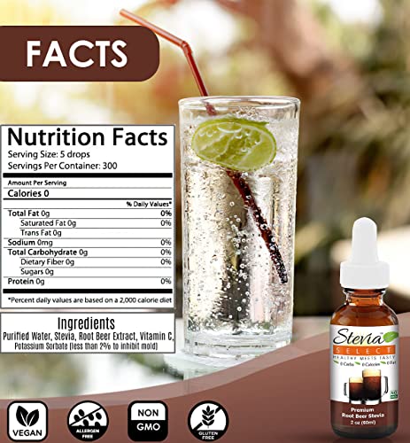 Stevia Drops Hazelnut, Plain Natural, & Root Beer Stevia Select Keto Coffee Sugar-Free Stevia Flavors Bundle (3) Pack #TOP5