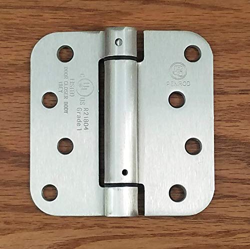 Penrod Spring Hinges For Doors 4 Inch With 5/8 Inch Radius, Satin Nickel, 2 Pack #TOP1