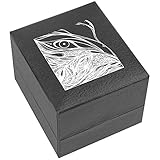 Schöne schwarze Kunstleder-Ringbox mit schwarzem Samtfutter