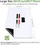 Whiteboard Magnetic Fridge White Board Sheet 20"x13", Easy to Write and Wipe, Magnet Dry Erase Board for Home Kitchen Refrigerator Shopping List Planner Office Notice, 2 Marker Pens & Eraser