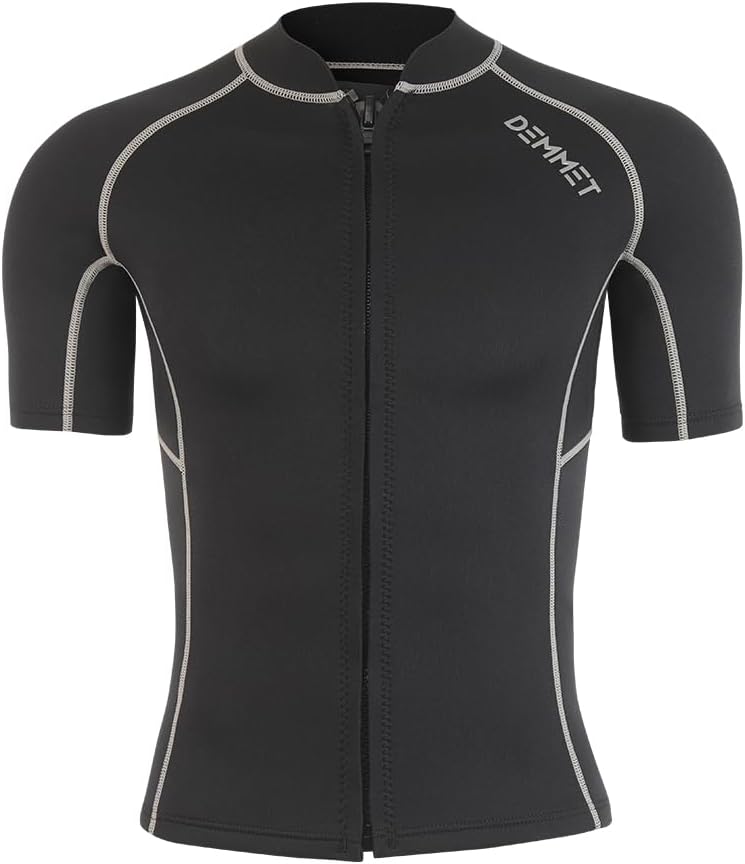 Short Sleeve Wetsuit Top 1.5mm-3mm Neoprene Jacket Shorts Men Women High Stretch Warm Sunscreen Swim Shorts Underwater Movement