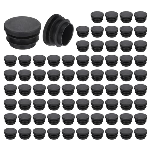 uxcell Round Plastic Plug,25mm(0.98") OD Furniture Leg Pipe Insert 76Pcs