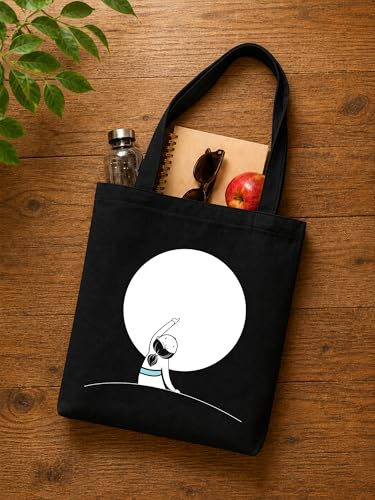 Image of DOODLE Premium Canvas Tote Bag for Women with Zip and Inner Pocket for Shopping, Office, Travel and Daily Use