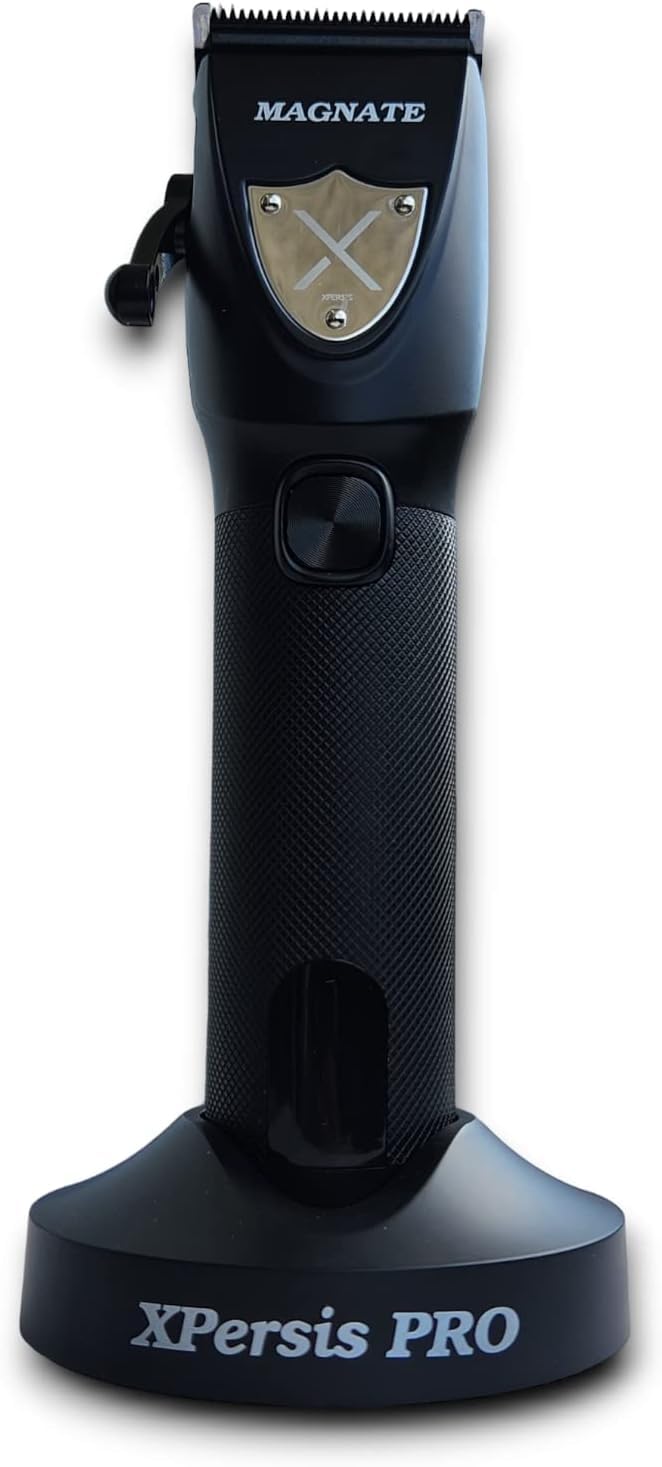 XPERSIS PRO Magnate Quiet DLC Fade Blade Black Cordless Hair Clipper for Barbers, Professional Mens Hair Clipper + Electric Razor Foil Shaver with Sharp Blades