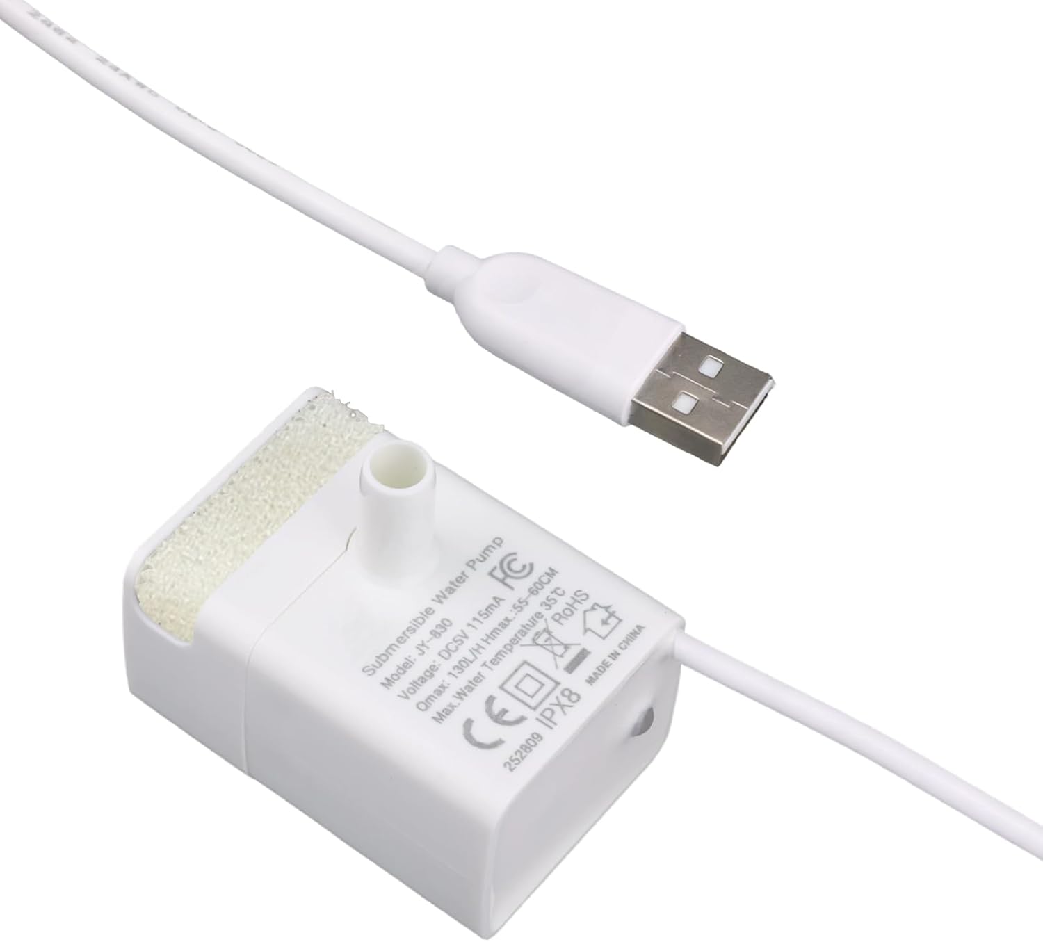 Bomba de repuesto JY-830 para fuente de agua para mascotas, motor USB
