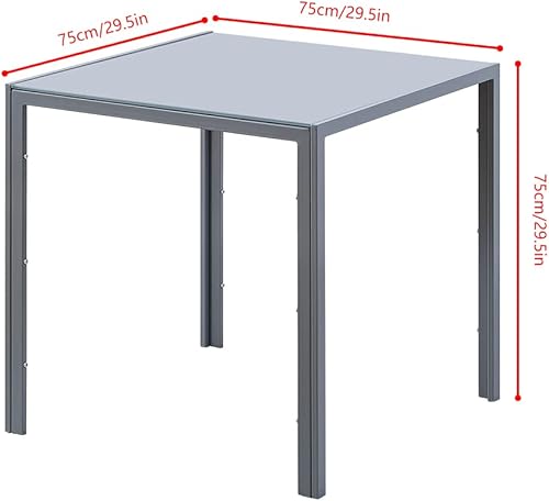 Miniatura 5 de Juego de 2 mesas de comedor de cristal negro de 3 piezas y sillas de comedor de piel sintética, moderna mesa cuadrada de cocina pequeña y 2 sillas