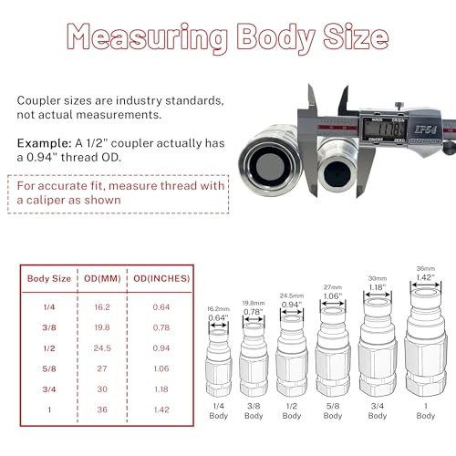 Image of 3 /4 inch SAE Flat Face High Flow Hydraulic Quick Connect Coupler Set, 3 /4 inch Body x (1-1 /16 inch-12 ORB) Thread,ISO 16028 w /Dust Caps