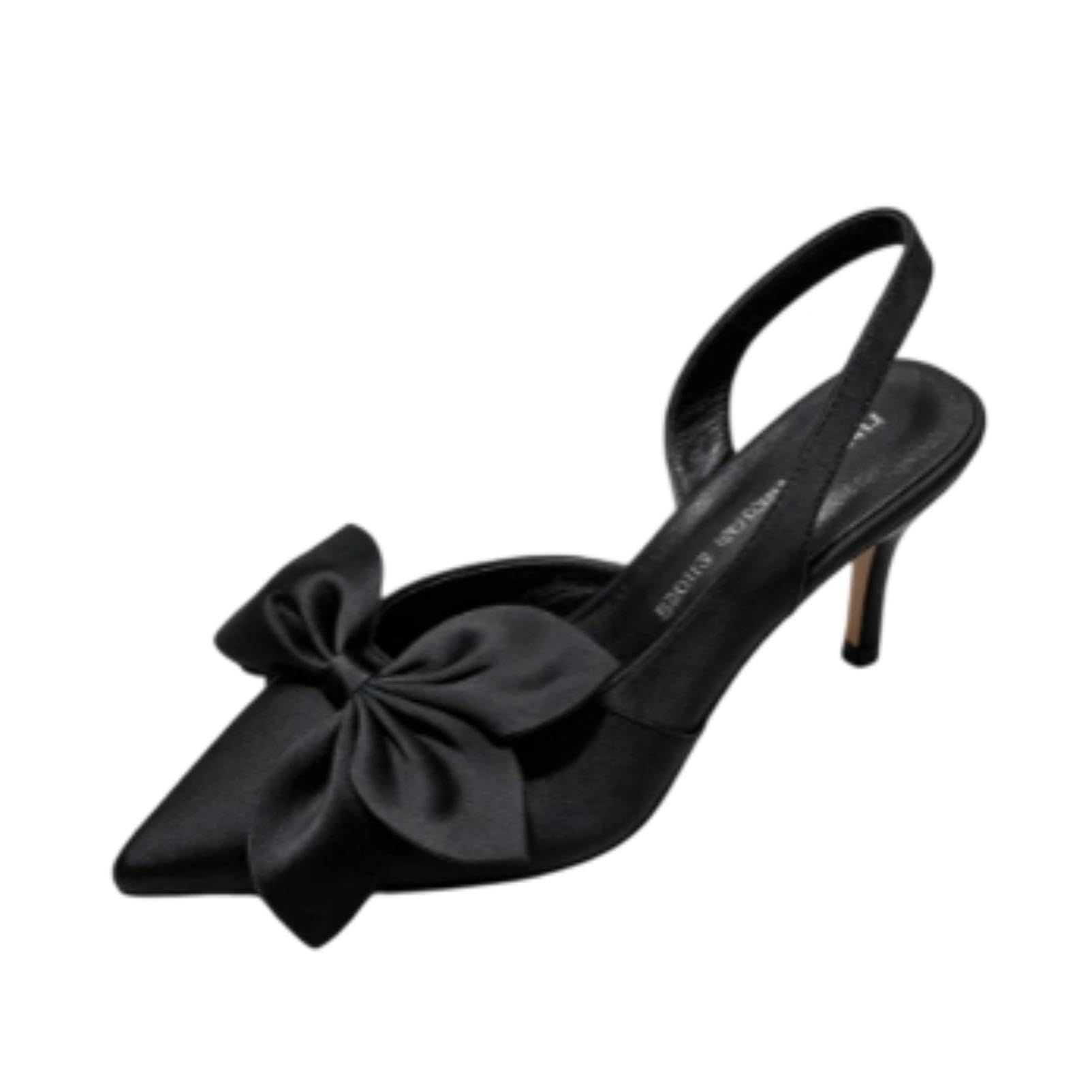 Sandalias Mujer Slingback Correa Lazo Stiletto Elegantes Formales
