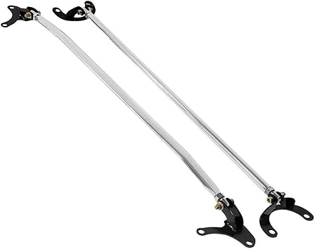 Manzo USA Aluminum Front & Rear Upper Strut Tower Brace Bar SB-ME89FU, SB-ME89RU