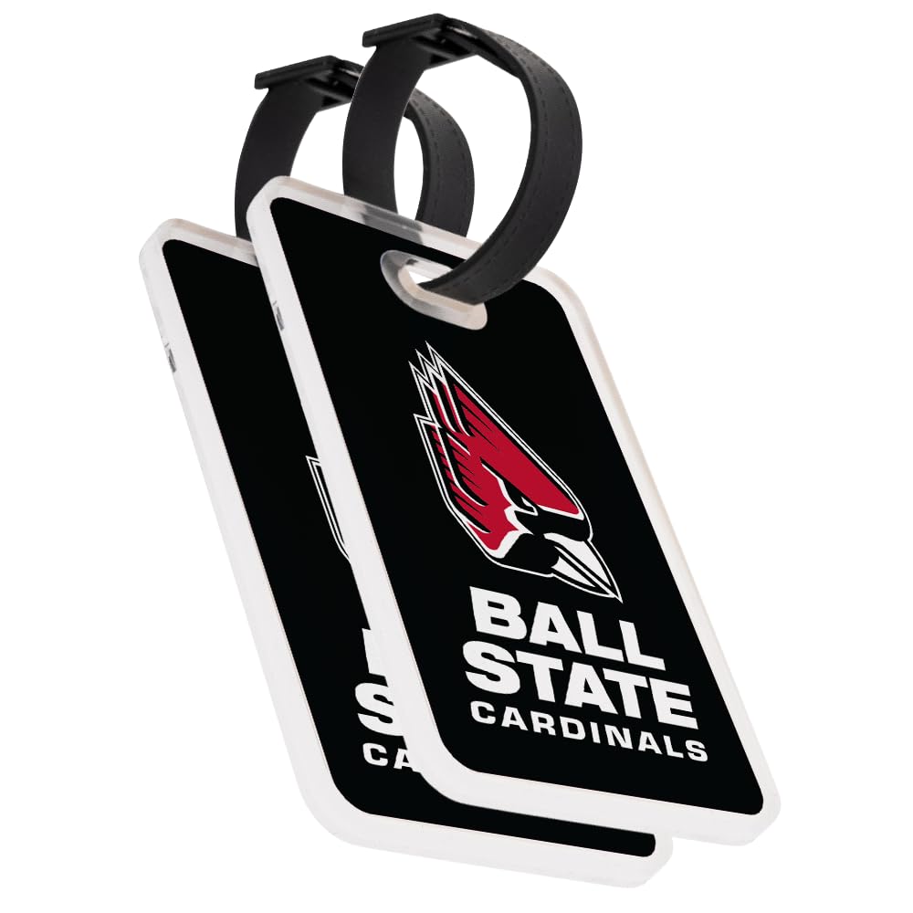 Desert Cactus Ball State University Luggage Tag Official BSU Cardinals 2 Pack Travel ID Label for Suitcases Bags