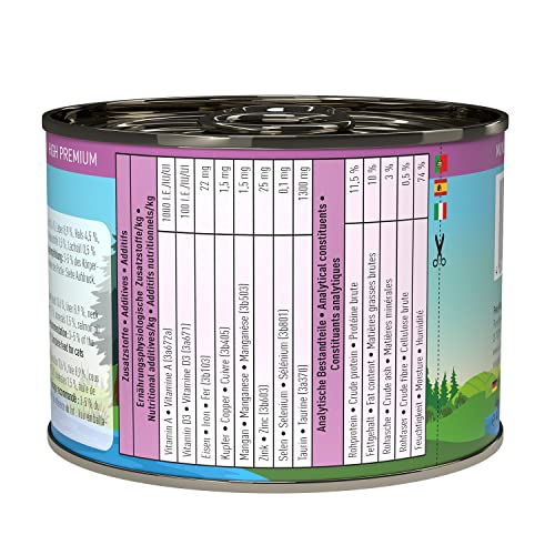 catz finefood Bio Katzenfutter Pute - N° 511 - Nassfutter für Katzen - 6 x 200 g - Ohne Getreide & zugesetzten Zucker (1,2 kg)