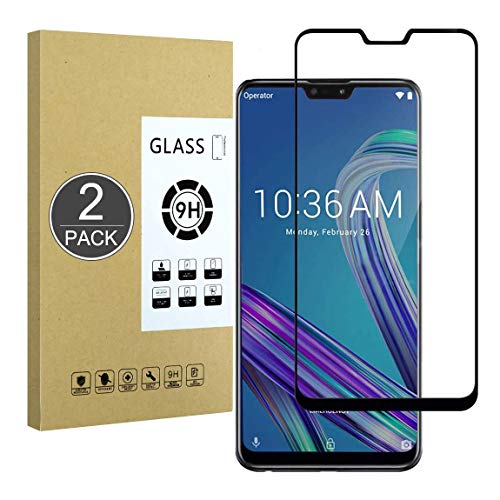 E-Hamii Película Cobertura Completa Compatible con Zenfone MAX Pro M2[Negro],[Pantalla Completa Pegada][Antiarañazos] Cubierta Protectora Vidrio Templado Premium 9H Premium,para Zenfone MAX Pro M2