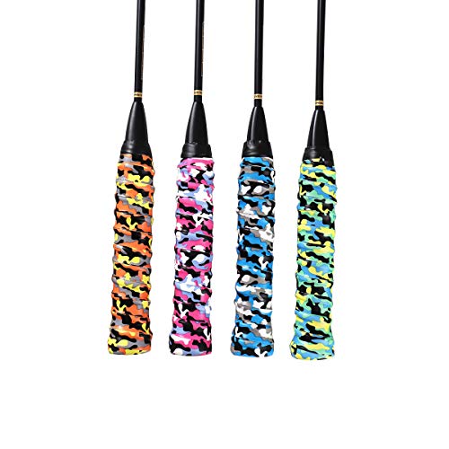 IPENNY 8 Pcs Tennis Badminton Racket Overgrip Band Anti-Slip Breathable Racket Grip Tape Sweat Absorption Dry Feel Squash Fishing Rod Overgrip Wrap