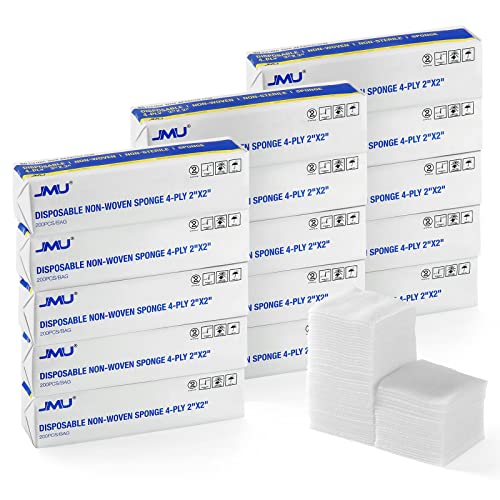 Image of JMU Gauze Pads, 3000Pcs 2x2 Gauze Pads, 4-Ply Non Woven Gauze Sponges | All Purpose Gauze